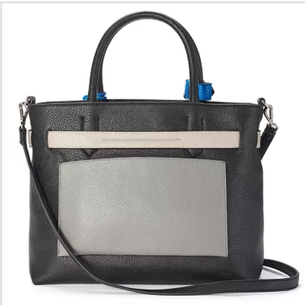 Black and gray large tote purse
